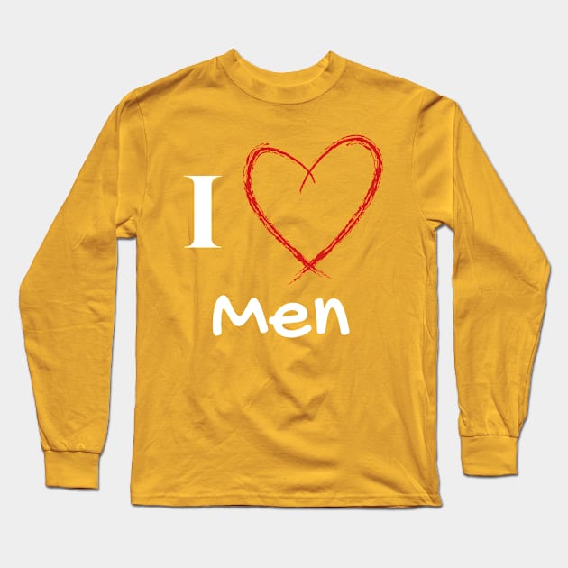 I heart men Long Sleeve T-Shirt by CasualTeesOfFashion